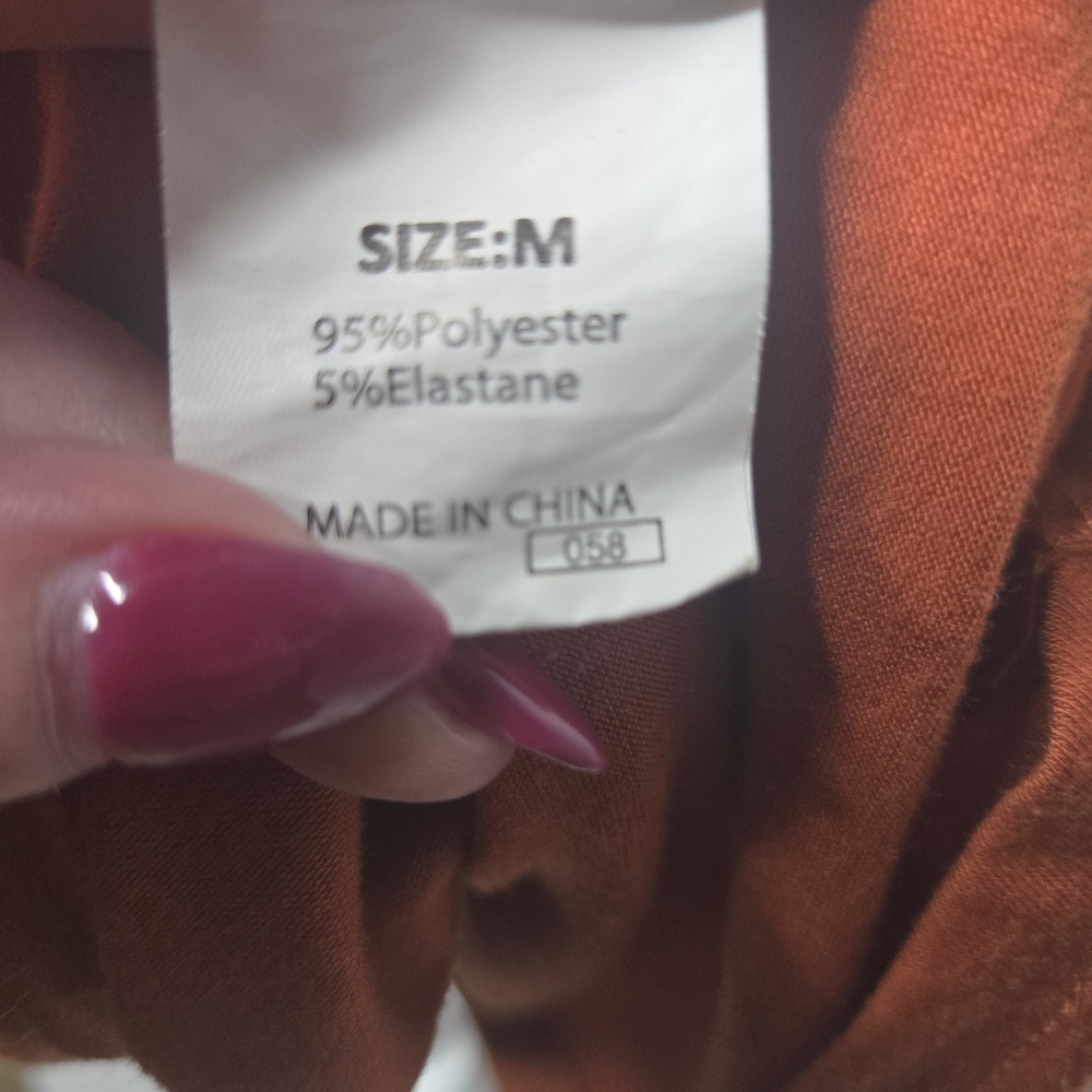 Medium Sleeveless Rust Dress Everyday Chic Rouched Bodycon Fall Minimalist - Picture 6 of 6
